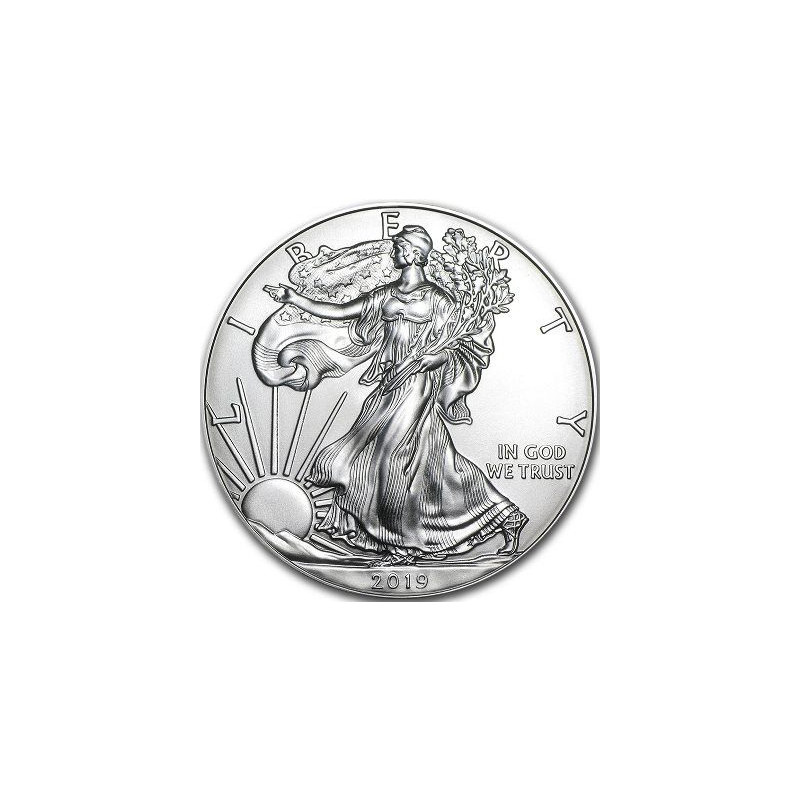 Срібна інвестиційна монета Американський Орел 2019 рік 1 унція (31,1 г) чистого срібла (проба 0,999)